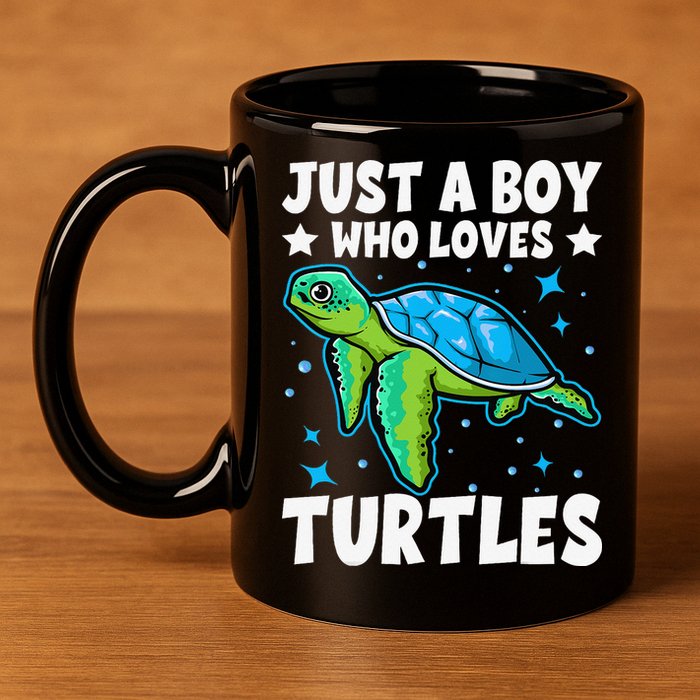 Just A Who Loves Turtles Lover Gifts Sea Ocean Turtle 11oz C Handle Ceramic Mug