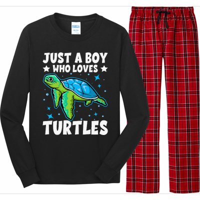 Just A Who Loves Turtles Lover Gifts Sea Ocean Turtle Long Sleeve Pajama Set