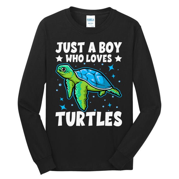 Just A Who Loves Turtles Lover Gifts Sea Ocean Turtle Tall Long Sleeve T-Shirt