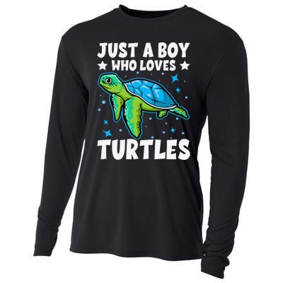 Just A Who Loves Turtles Lover Gifts Sea Ocean Turtle Cooling Performance Long Sleeve Crew