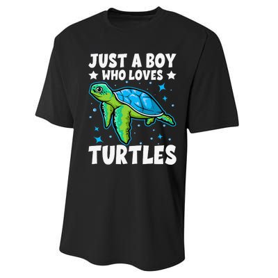 Just A Who Loves Turtles Lover Gifts Sea Ocean Turtle Performance Sprint T-Shirt