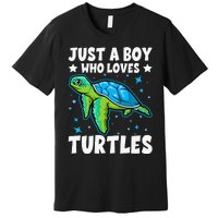 Just A Who Loves Turtles Lover Gifts Sea Ocean Turtle Premium T-Shirt