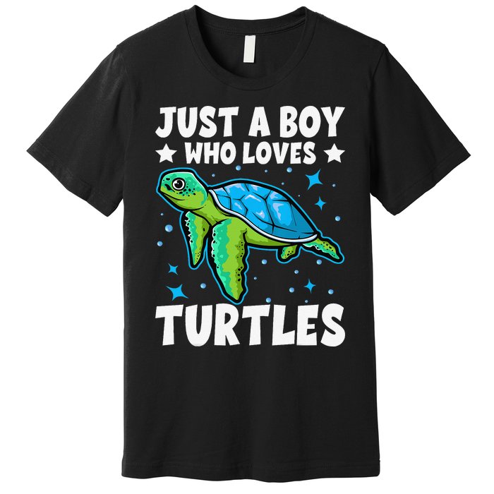 Just A Who Loves Turtles Lover Gifts Sea Ocean Turtle Premium T-Shirt