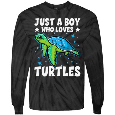 Just A Who Loves Turtles Lover Gifts Sea Ocean Turtle Tie-Dye Long Sleeve Shirt