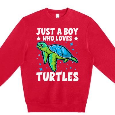 Just A Who Loves Turtles Lover Gifts Sea Ocean Turtle Premium Crewneck Sweatshirt