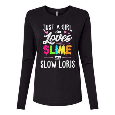 Just A Who Loves Slime And Slow Loris Gift Cute Gift Womens Cotton Relaxed Long Sleeve T-Shirt