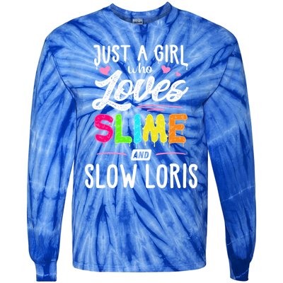 Just A Who Loves Slime And Slow Loris Gift Cute Gift Tie-Dye Long Sleeve Shirt