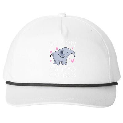 Just A Who Loves Elephants Funny Elephant Gifts Snapback Five-Panel Rope Hat