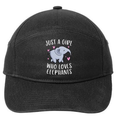 Just A Who Loves Elephants Funny Elephant Gifts 7-Panel Snapback Hat