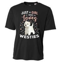 Just A  Who Loves Westies West Highland Terrier Dog Cooling Performance Crew T-Shirt