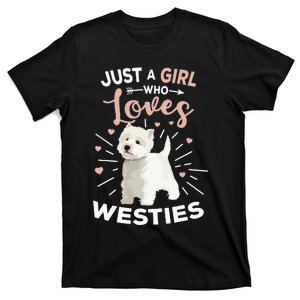 Just A  Who Loves Westies West Highland Terrier Dog T-Shirt