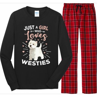 Just A  Who Loves Westies West Highland Terrier Dog Long Sleeve Pajama Set