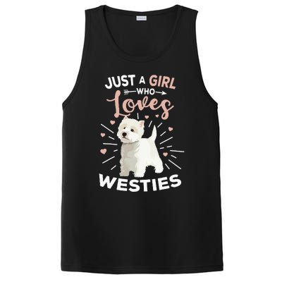 Just A  Who Loves Westies West Highland Terrier Dog PosiCharge Competitor Tank