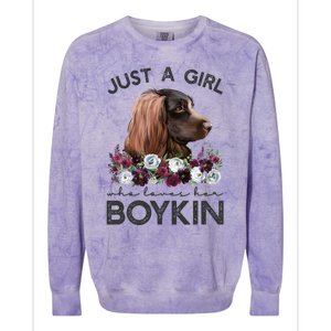 Just A Who Loves Her Kin Spaniel Gift Colorblast Crewneck Sweatshirt