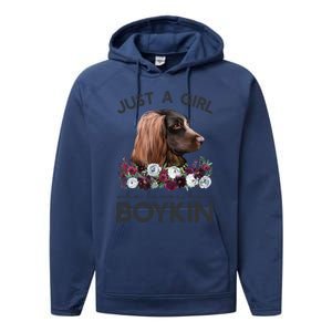 Just A Who Loves Her Kin Spaniel Gift Performance Fleece Hoodie