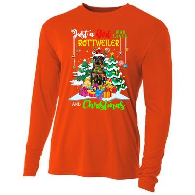 Just A Who Loves Rottweiler And Christmas Santa Dog Cute Gift Cooling Performance Long Sleeve Crew