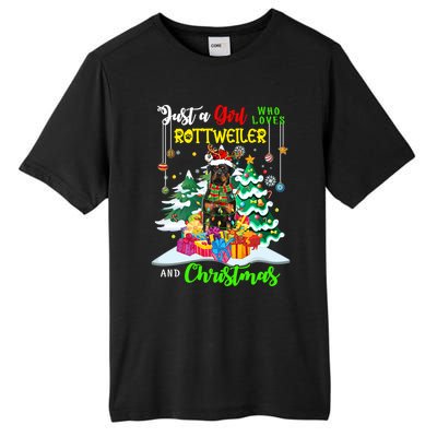 Just A Who Loves Rottweiler And Christmas Santa Dog Cute Gift Tall Fusion ChromaSoft Performance T-Shirt