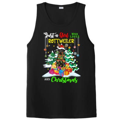 Just A Who Loves Rottweiler And Christmas Santa Dog Cute Gift PosiCharge Competitor Tank