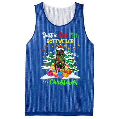 Just A Who Loves Rottweiler And Christmas Santa Dog Cute Gift Mesh Reversible Basketball Jersey Tank