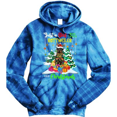 Just A Who Loves Rottweiler And Christmas Santa Dog Cute Gift Tie Dye Hoodie