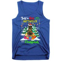 Just A Who Loves Rottweiler And Christmas Santa Dog Cute Gift Tank Top