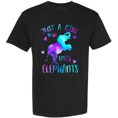 Just A Who Loves Elephants Galaxy Space Elephant Lover Garment-Dyed Heavyweight T-Shirt