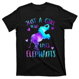 Just A Who Loves Elephants Galaxy Space Elephant Lover T-Shirt