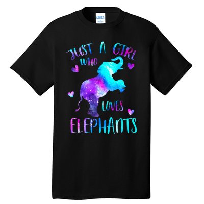 Just A Who Loves Elephants Galaxy Space Elephant Lover Tall T-Shirt