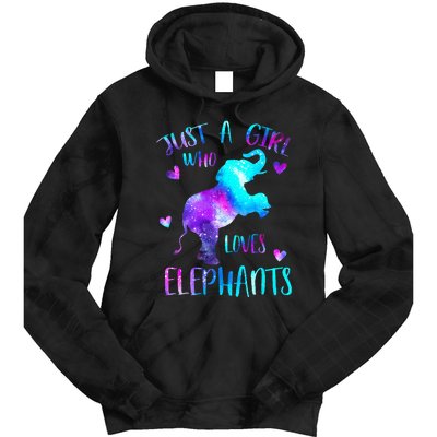 Just A Who Loves Elephants Galaxy Space Elephant Lover Tie Dye Hoodie