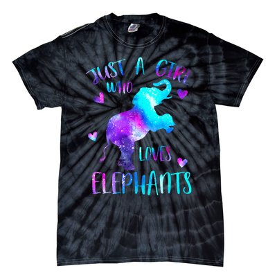 Just A Who Loves Elephants Galaxy Space Elephant Lover Tie-Dye T-Shirt