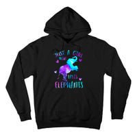 Just A Who Loves Elephants Galaxy Space Elephant Lover Tall Hoodie