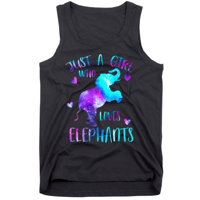 Just A Who Loves Elephants Galaxy Space Elephant Lover Tank Top