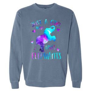 Just A Who Loves Elephants Galaxy Space Elephant Lover Garment-Dyed Sweatshirt