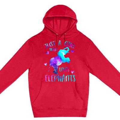 Just A Who Loves Elephants Galaxy Space Elephant Lover Premium Pullover Hoodie