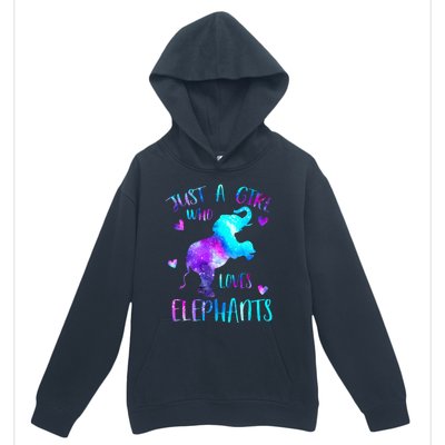 Just A Who Loves Elephants Galaxy Space Elephant Lover Urban Pullover Hoodie