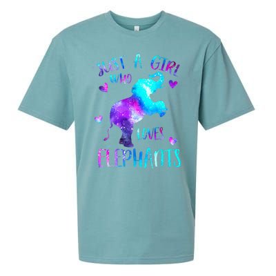 Just A Who Loves Elephants Galaxy Space Elephant Lover Sueded Cloud Jersey T-Shirt