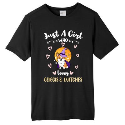 Just A Who Loves Corgis And Witches Cute Gift Tall Fusion ChromaSoft Performance T-Shirt