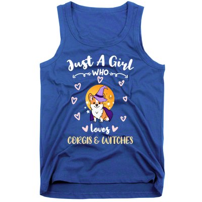 Just A Who Loves Corgis And Witches Cute Gift Tank Top