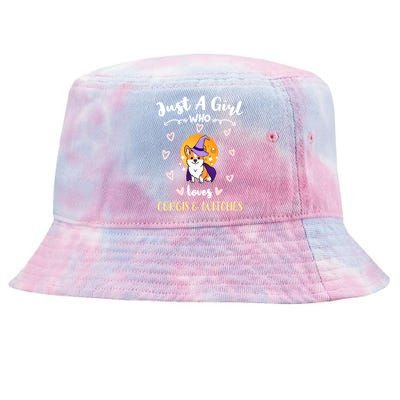 Just A Who Loves Corgis And Witches Cute Gift Tie-Dyed Bucket Hat