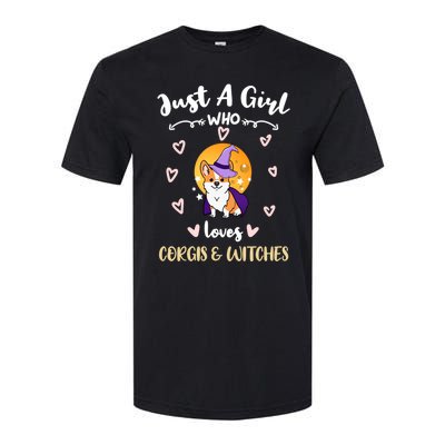 Just A Who Loves Corgis And Witches Cute Gift Softstyle CVC T-Shirt