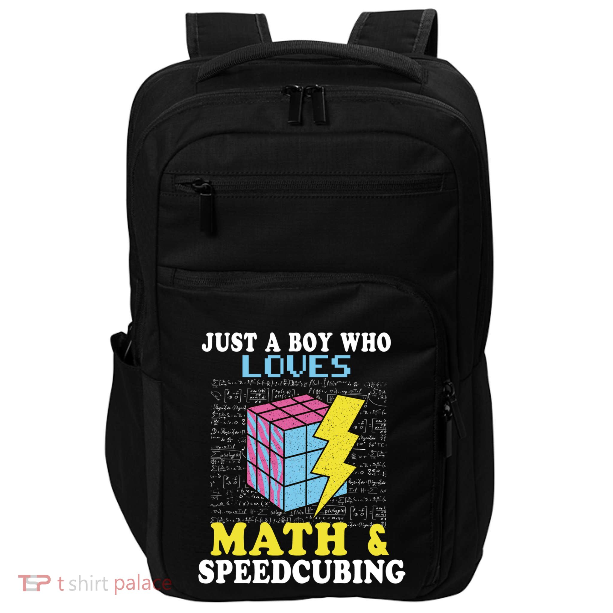 Just A Who Loves Math And Speedcubing Funny Cuber Puzzle Cute Gift Impact Tech Backpack