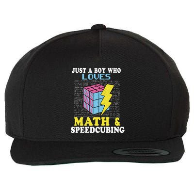 Just A Who Loves Math And Speedcubing Funny Cuber Puzzle Cute Gift Wool Snapback Cap
