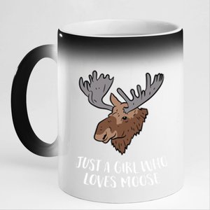 Just A Who Loves Moose Cute Moose Gift Cute Gift 11oz Black Color Changing Mug