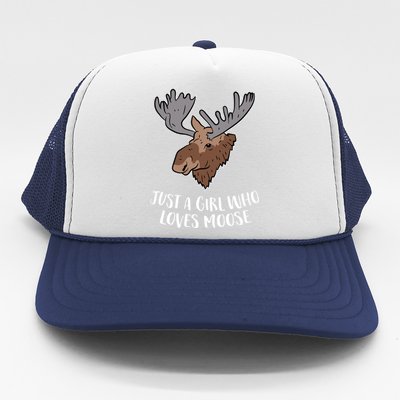 Just A Who Loves Moose Cute Moose Gift Cute Gift Trucker Hat