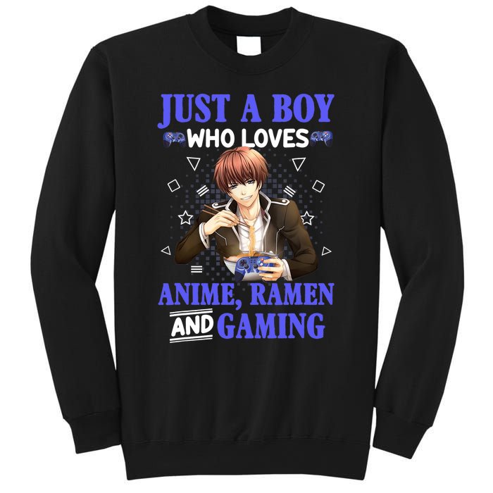 Just A Who Loves Anime Ra And Gaming Funny Boys Gamer Sweatshirt