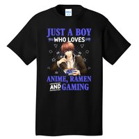 Just A Who Loves Anime Ra And Gaming Funny Boys Gamer Tall T-Shirt