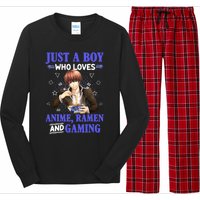 Just A Who Loves Anime Ra And Gaming Funny Boys Gamer Long Sleeve Pajama Set