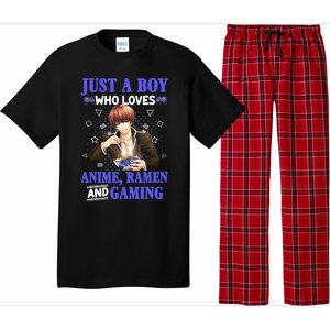 Just A Who Loves Anime Ra And Gaming Funny Boys Gamer Pajama Set