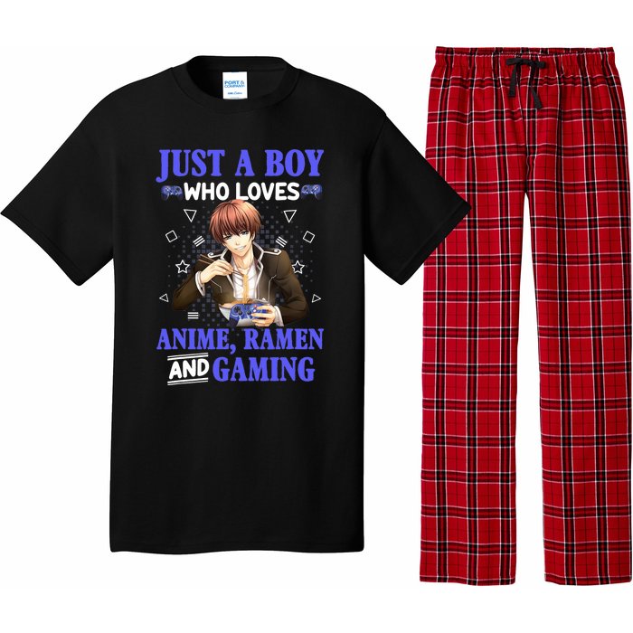 Just A Who Loves Anime Ra And Gaming Funny Boys Gamer Pajama Set