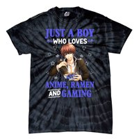 Just A Who Loves Anime Ra And Gaming Funny Boys Gamer Tie-Dye T-Shirt